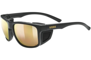 Okulary przeciwsłoneczne uvex sportstyle 312 Black Mat / Gold S3 Kwadratowe Czarne