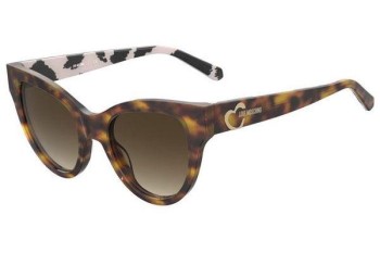 Okulary przeciwsłoneczne Love Moschino MOL053/S 1NR/HA Kocie oczy Havana