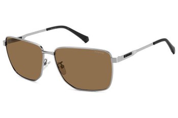 Okulary przeciwsłoneczne Polaroid PLD2143/G/S/X 6LB/SP Polarized Prostokątne Srebrne