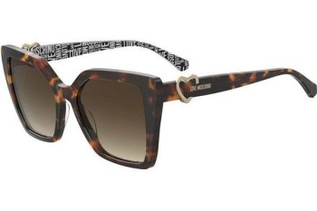 Okulary przeciwsłoneczne Love Moschino MOL067/S 086/HA Kwadratowe Havana