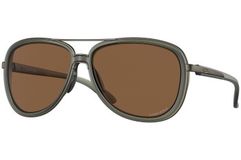 Okulary przeciwsłoneczne Oakley Split Time OO4129 412925 Pilotki (Aviator) Zielone