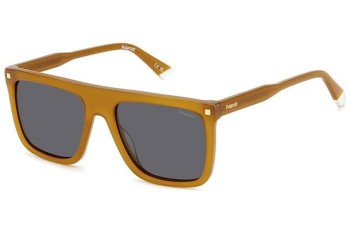 Okulary przeciwsłoneczne Polaroid PLD4166/S/X 40G/M9 Polarized Flat Top Brązowe