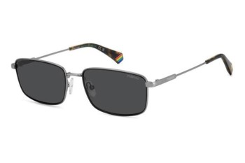 Okulary przeciwsłoneczne Polaroid PLD6227/S/X SVK/M9 Polarized Prostokątne Srebrne