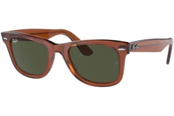 Okulary przeciwsłoneczne Ray-Ban Wayfarer RB2140 677631 Kwadratowe Brązowe