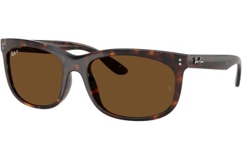 Okulary przeciwsłoneczne Ray-Ban RB2389 902/57 Polarized Prostokątne Havana