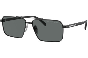 Okulary przeciwsłoneczne Prada PRA57S 1AB5Z1 Polarized Prostokątne Czarne