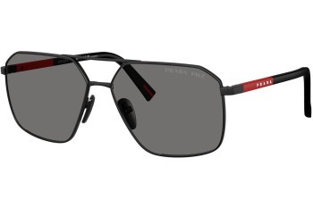 Okulary przeciwsłoneczne Prada Linea Rossa PSA50S 1BO02G Polarized Prostokątne Czarne