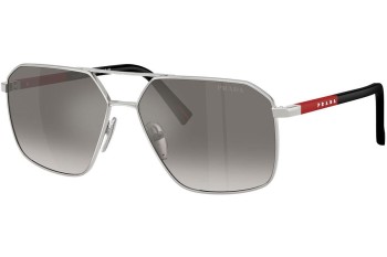 Okulary przeciwsłoneczne Prada Linea Rossa PSA50S 1BC02M Prostokątne Srebrne