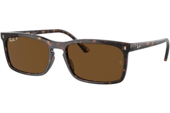 Okulary przeciwsłoneczne Ray-Ban RB4435 902/57 Polarized Prostokątne Havana