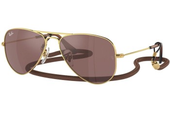 Okulary przeciwsłoneczne Ray-Ban Junior Aviator Junior RJ9506S 223/6G Pilotki (Aviator) Złote