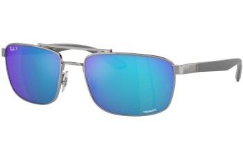 Okulary przeciwsłoneczne Ray-Ban RB3737CH 004/A1 Polarized Prostokątne Szare