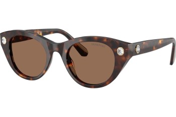 Okulary przeciwsłoneczne Swarovski SK6025 100273 Kocie oczy Havana