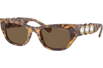 Okulary przeciwsłoneczne Swarovski SK6022F 104073 Kocie oczy Havana