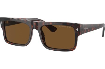 Okulary przeciwsłoneczne Prada PRA10S 17N01D Polarized Kwadratowe Havana