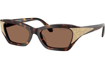 Okulary przeciwsłoneczne Swarovski SK6029 100273 Kocie oczy Havana