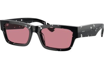 Okulary przeciwsłoneczne Prada PRA03S 15O70C Polarized Kwadratowe Czarne