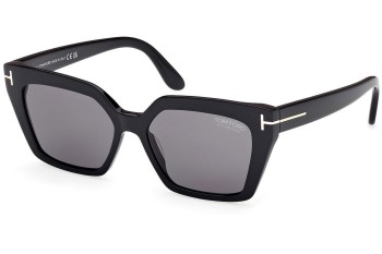 Okulary przeciwsłoneczne Tom Ford FT1030 01D Polarized Kocie oczy Czarne