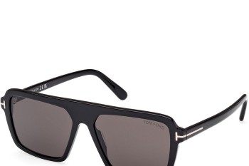 Okulary przeciwsłoneczne Tom Ford Vincent FT1176 01A Kwadratowe Czarne