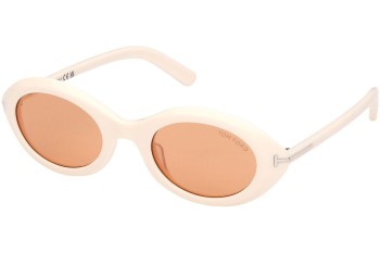 Okulary przeciwsłoneczne Tom Ford Carmen FT1186 25E Owalne Beżowe