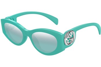 Okulary przeciwsłoneczne Gucci GG1691S 004 Owalne Niebieskie