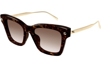 Okulary przeciwsłoneczne Alexander McQueen AM0483S 002 Kwadratowe Havana