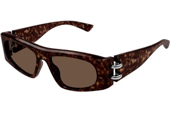 Okulary przeciwsłoneczne Alexander McQueen AM0471S 002 Prostokątne Havana