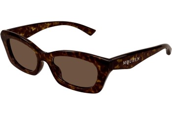 Okulary przeciwsłoneczne Alexander McQueen AM0474S 002 Prostokątne Havana