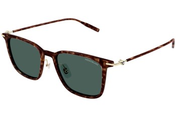 Okulary przeciwsłoneczne Mont Blanc MB0354S 002 Kwadratowe Havana