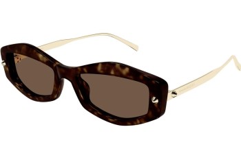 Okulary przeciwsłoneczne Alexander McQueen AM0482S 002 Prostokątne Havana