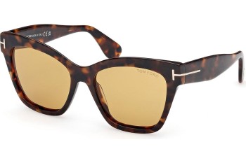 Okulary przeciwsłoneczne Tom Ford Elvira FT1217 52E Kocie oczy Havana