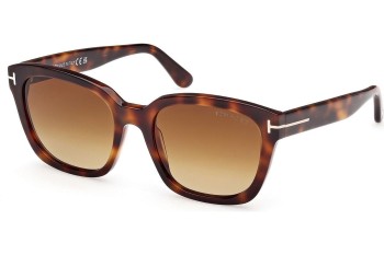 Okulary przeciwsłoneczne Tom Ford Haylay FT1216 53F Kwadratowe Havana