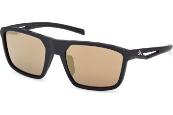 Okulary przeciwsłoneczne Adidas Sport SP0111 02G Kwadratowe Czarne