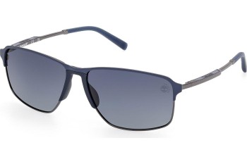 Okulary przeciwsłoneczne Timberland TB00040 91D Polarized Prostokątne Niebieskie