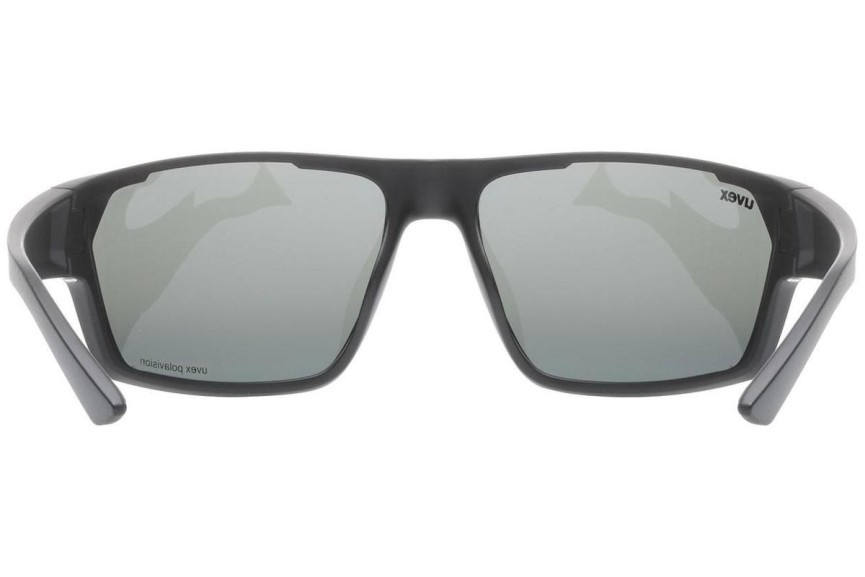 Okulary przeciwsłoneczne uvex sportstyle 233 P Black Mat S3 Polarized Prostokątne Czarne