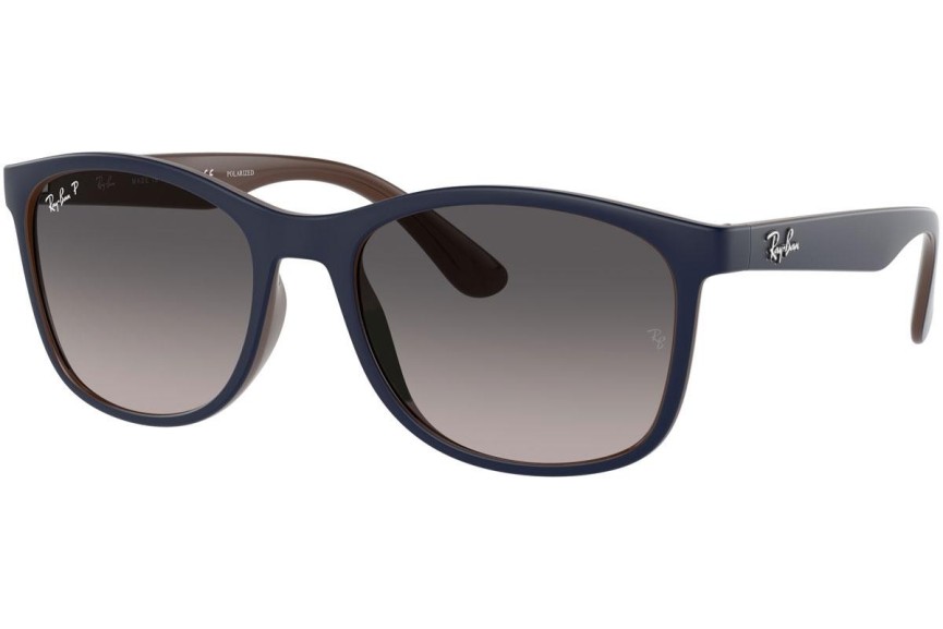 Okulary przeciwsłoneczne Ray-Ban RB4374 6601M3 Polarized Kwadratowe Niebieskie