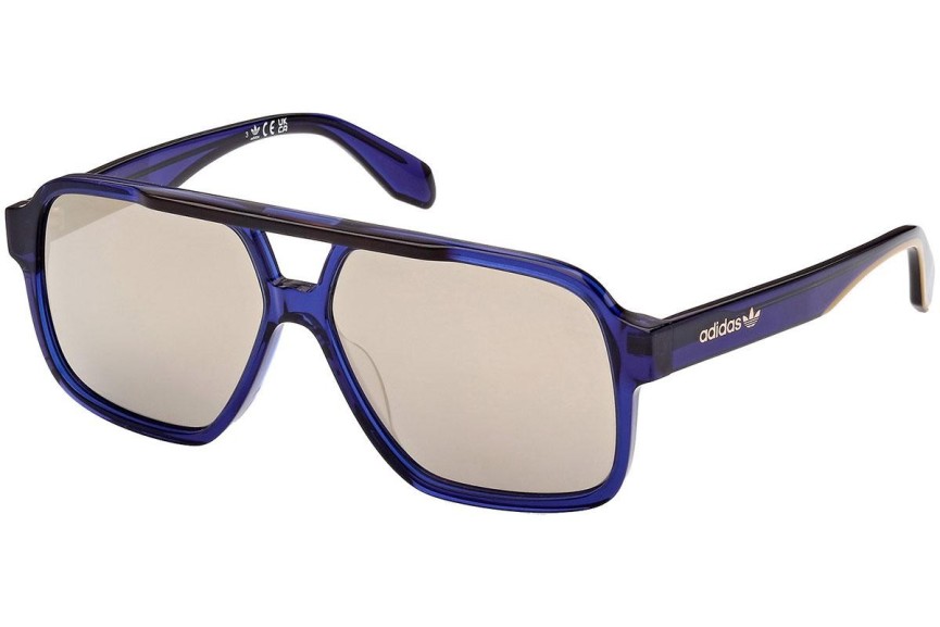 Okulary przeciwsłoneczne Adidas Originals OR0066 91G Pilotki (Aviator) Niebieskie