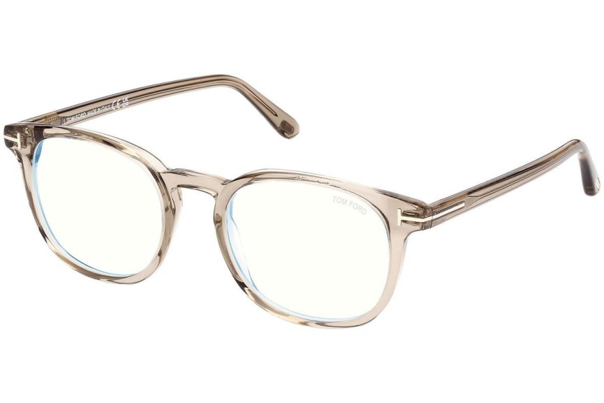 Okulary korekcyjne Tom Ford FT5819-B 057 Okrągłe Beżowe