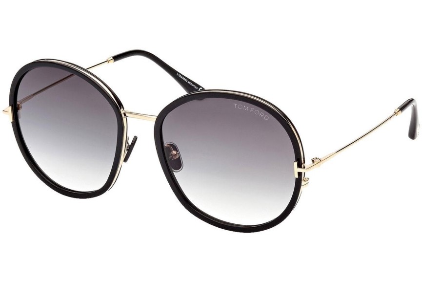 Okulary przeciwsłoneczne Tom Ford FT0946 01B Okrągłe Czarne