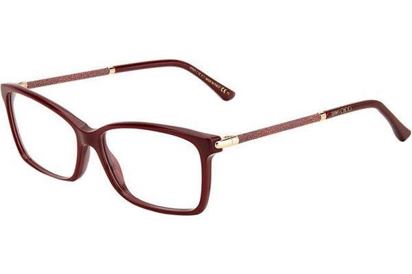 Okulary korekcyjne Jimmy Choo JC332 LHF Prostokątne Czerwone