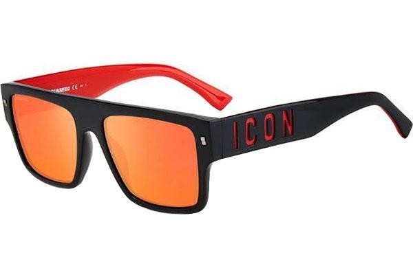 Okulary przeciwsłoneczne Dsquared2 ICON0003/S OIT/UZ Flat Top Czarne