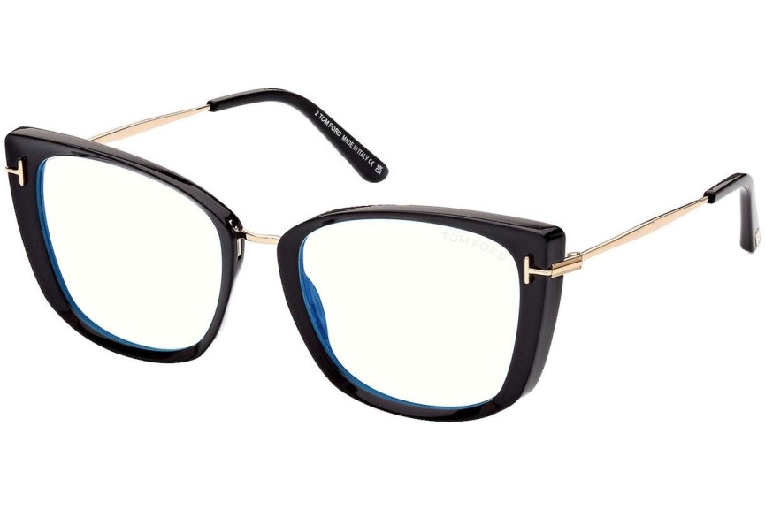 Okulary korekcyjne Tom Ford FT5816-B 001 Kocie oczy Czarne