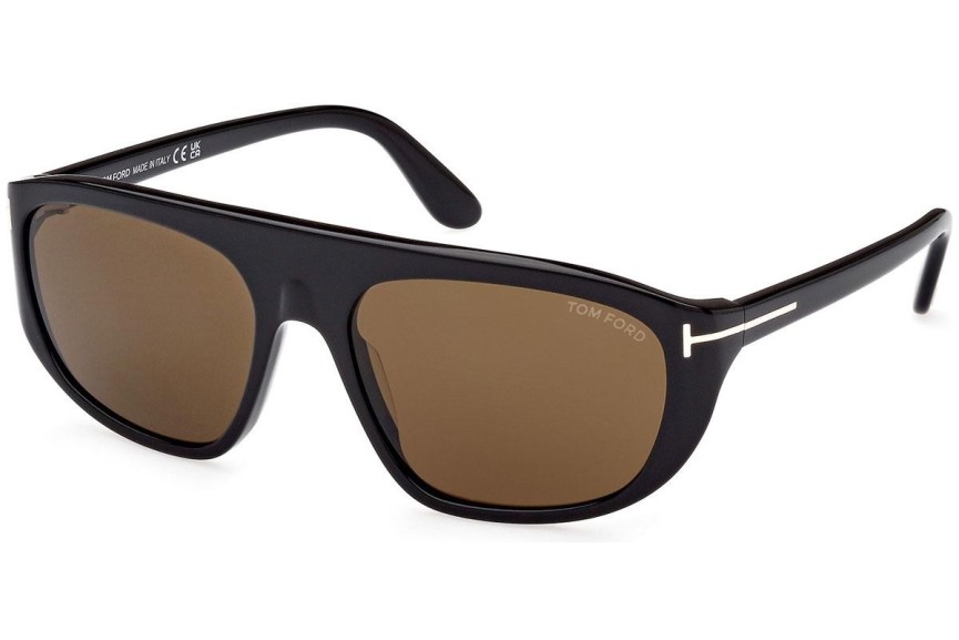 Okulary przeciwsłoneczne Tom Ford FT1002 01J Pilotki (Aviator) Czarne