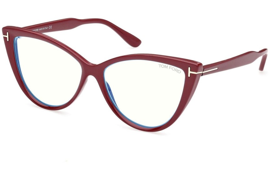 Okulary korekcyjne Tom Ford FT5843-B 074 Kocie oczy Czerwone