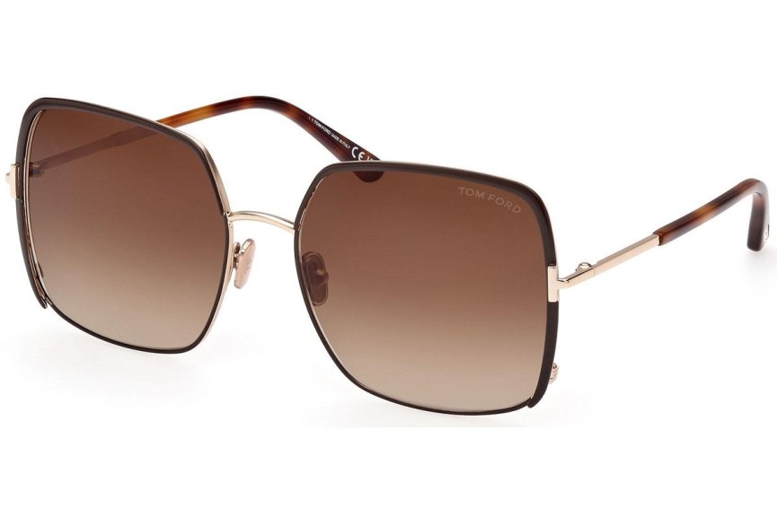 Okulary przeciwsłoneczne Tom Ford FT1006 48F Kocie oczy Brązowe