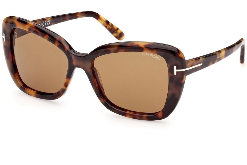 Okulary przeciwsłoneczne Tom Ford FT1008 55J Kocie oczy Havana