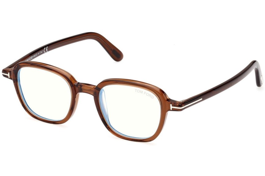 Okulary korekcyjne Tom Ford FT5837-B 048 Okrągłe Brązowe