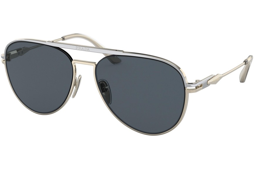 Okulary przeciwsłoneczne Prada PR54ZS 17F09T Pilotki (Aviator) Srebrne