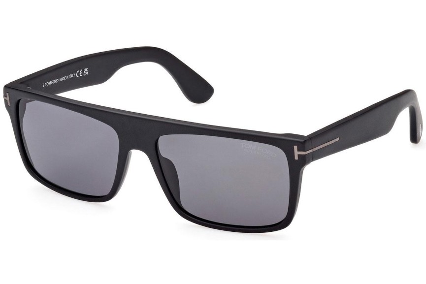 Okulary przeciwsłoneczne Tom Ford FT0999-N 02D Polarized Prostokątne Czarne