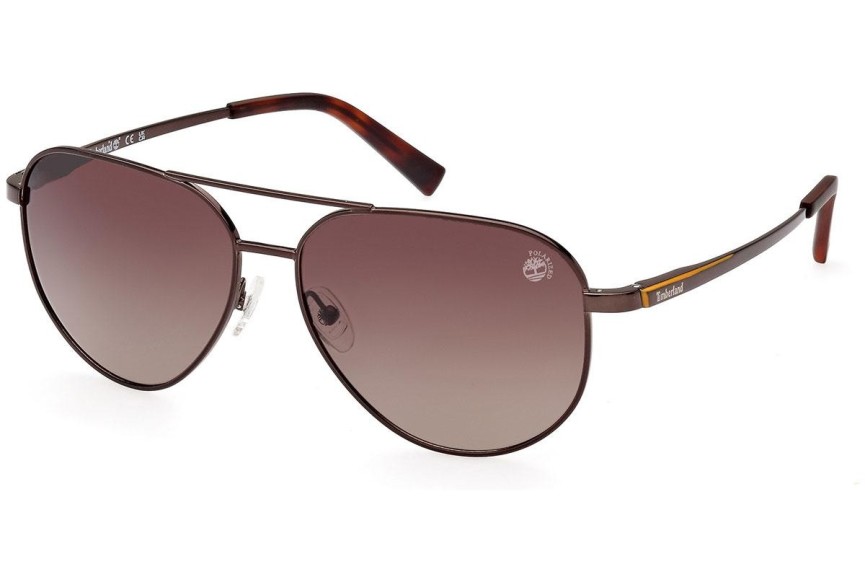 Okulary przeciwsłoneczne Timberland TB9304 48H Polarized Pilotki (Aviator) Brązowe