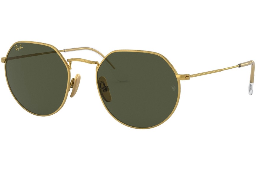 Okulary przeciwsłoneczne Ray-Ban Titanium Collection RB8165 921631 Okrągłe Złote